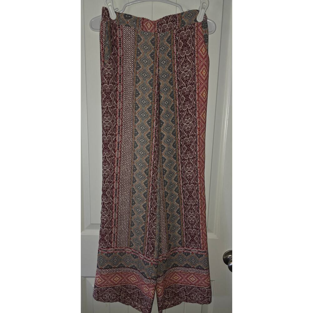 A Byer Bohemian Woven Wide Leg Pull On Pants Size Small ❤️
